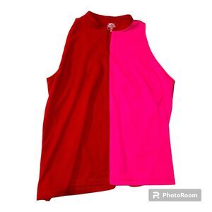 SLAZENGER Sleeveless GOLF 1/4 ZIP POLO SHIRT TOP Pink RED SIZE XXL